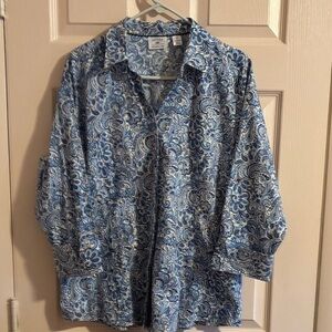 Lee Blue and Cream Paisley Shirt